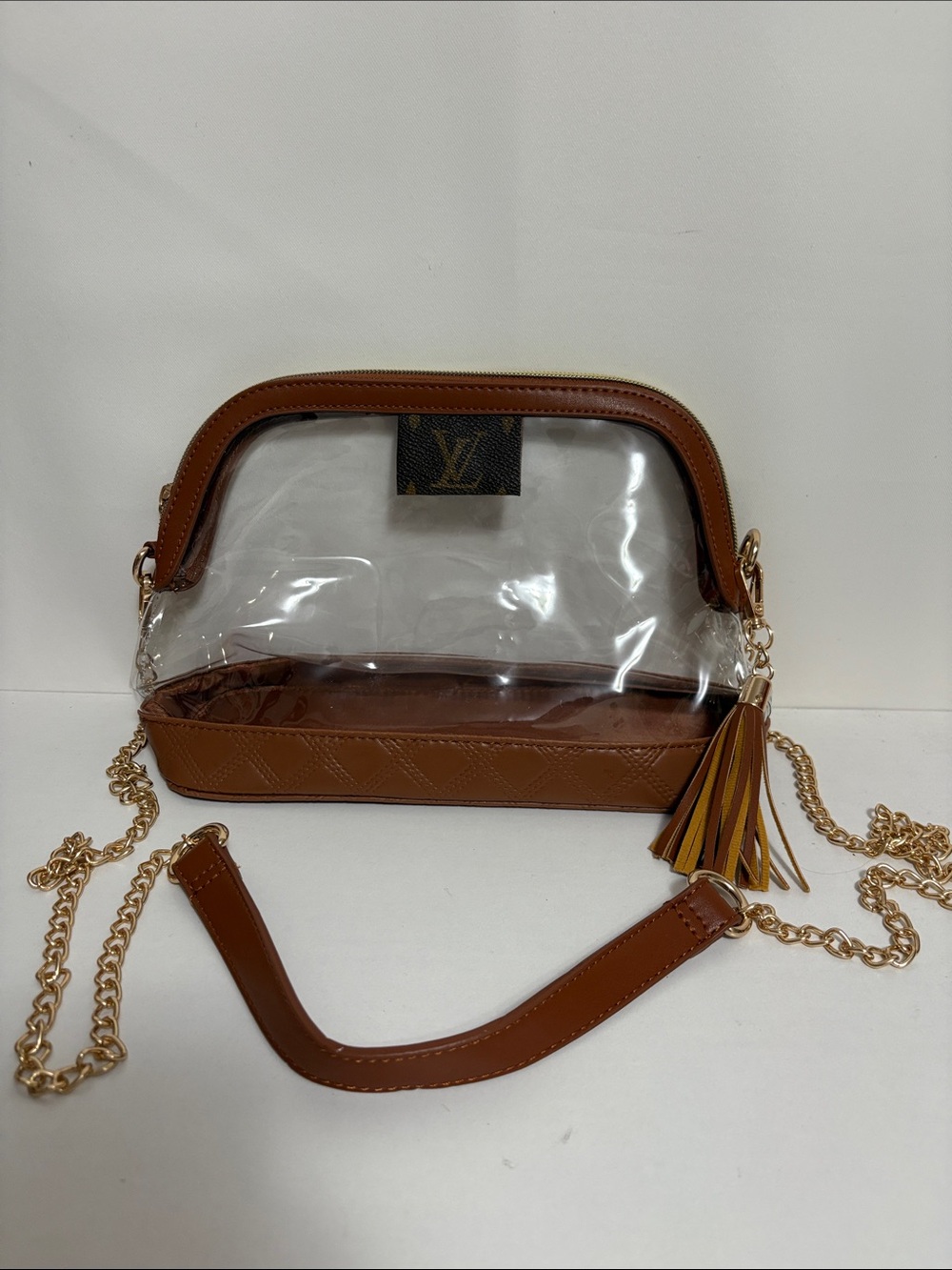 Upcycled authentic LV Clear Crossbody Bag